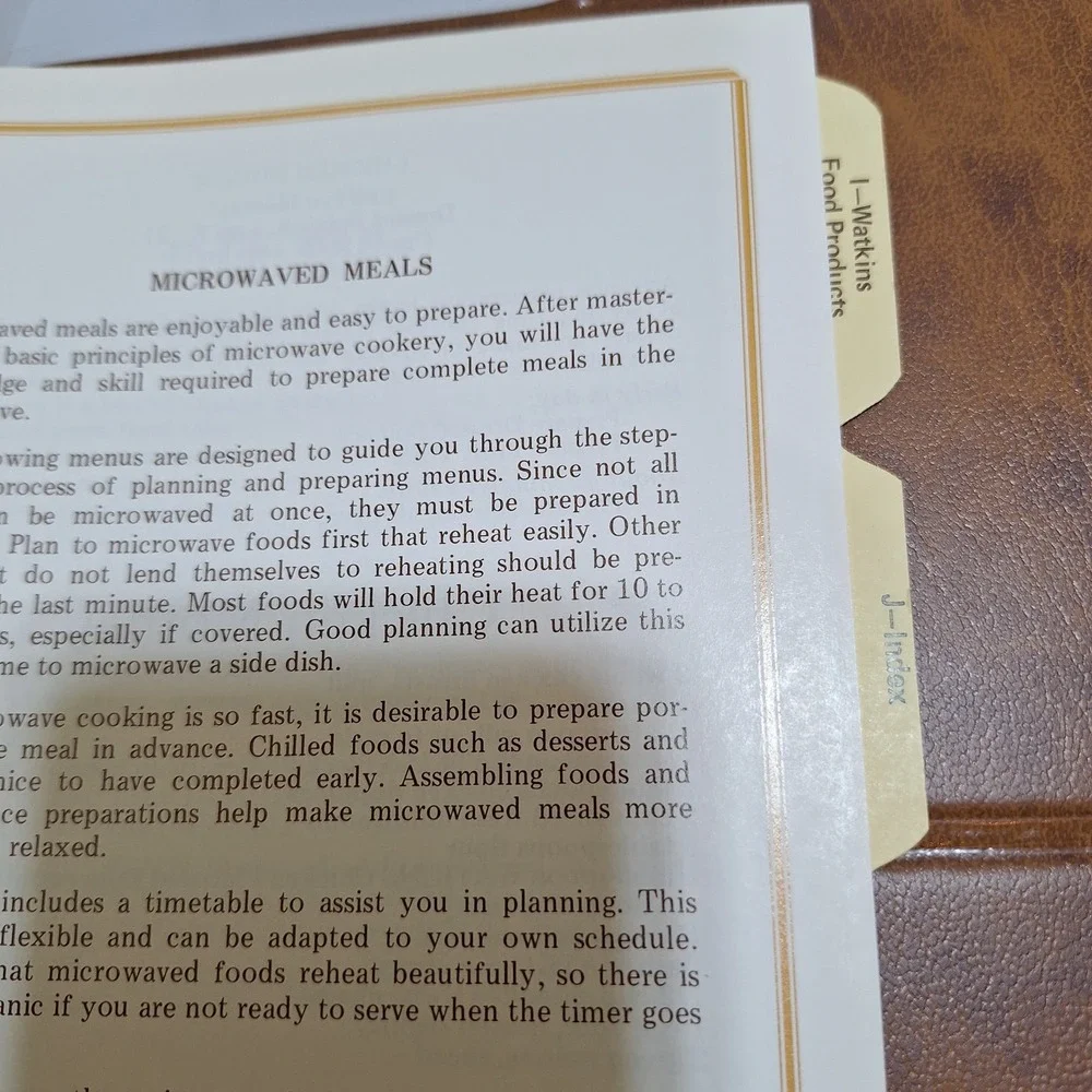 Vintage 1982 Watkins Microwave‎ Cookbook Family Style Recipe Binder Cookbook
